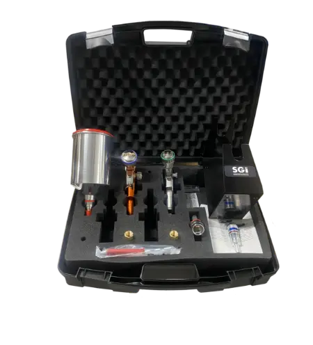 Valise de transport vide avec mousse haute densité fraisée pour 1 pistolet et 1 godet