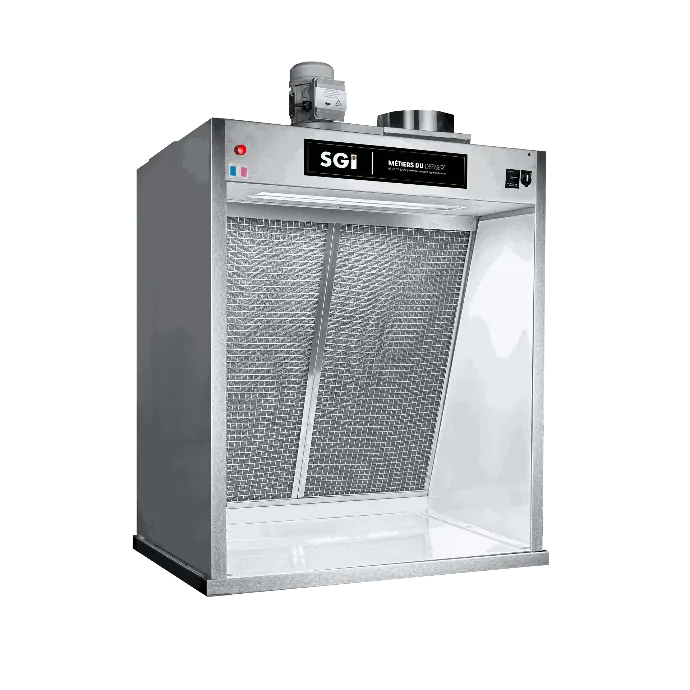 Hotte aspirante SGI Pastry Compacte inox 1m, double filtration, optimisation de l’espace en laboratoire