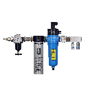 Réchauffeur d'air  "A55TH" avec thermomètre + Filtre charbon actif SATA 101 + Régulateur d'air - entrée Euro + double sortie d'air avec 2 coupleurs eSafe - 220 volt