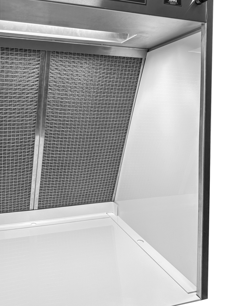 Lot de 4 plaques de protection pour Hotte 1000 COMPACTE - Polystone blanc aux normes alimentaire - Lavable et résistant à 100° - Plaques encastrable : 2 plaques latérales + plateau + cornière de fond 