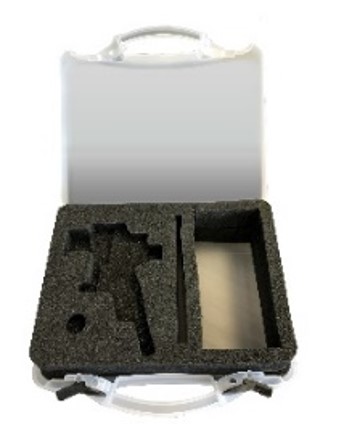 [40VALISETTEP] Valisette transparente 1 Pistolet + Godet avec mousses