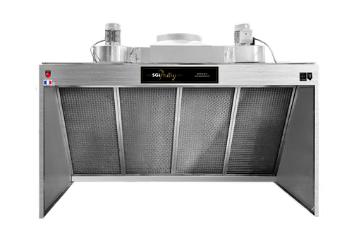 [40HOT2000NGWB] Hotte King Size alimentaire inox 2 m - Double filtration - Cadres tout inox Nouvelle génération  